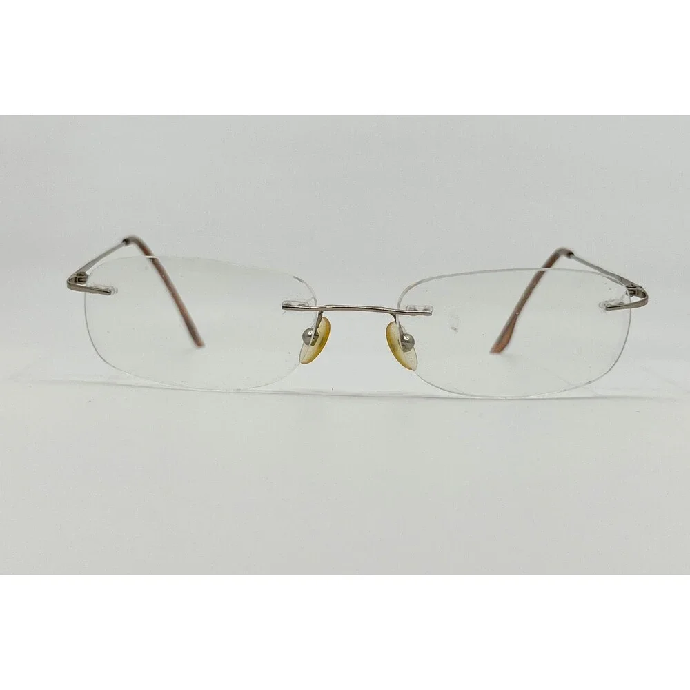 Unbranded Rimless Eyeglasses Frames Unisex Silver Brown 44158